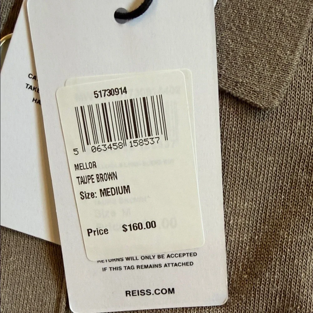 Reiss Collared Button-Front Cardigan in Taupe